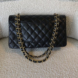 CHANEL Handbag Black Caviar Quilted Classic Flap Medium LGHW - Redeluxe