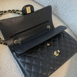 CHANEL Handbag Black Caviar Quilted Classic Flap Medium LGHW - Redeluxe