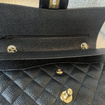 CHANEL Handbag Black Caviar Quilted Classic Flap Medium LGHW - Redeluxe