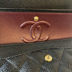 CHANEL Handbag Black Caviar Quilted Classic Flap Medium LGHW - Redeluxe