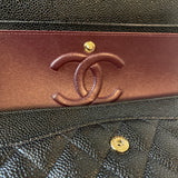 CHANEL Handbag Black Caviar Quilted Classic Flap Medium LGHW - Redeluxe