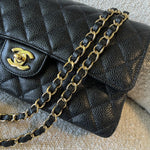 CHANEL Handbag Black Caviar Quilted Classic Flap Medium LGHW - Redeluxe