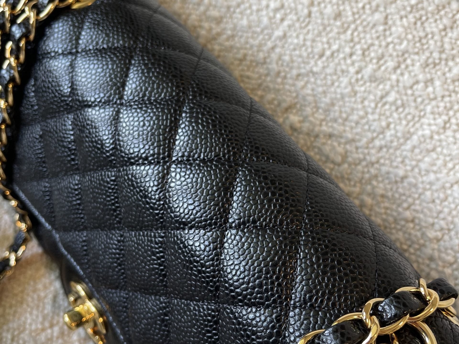 CHANEL Handbag Black Caviar Quilted Classic Flap Medium LGHW - Redeluxe