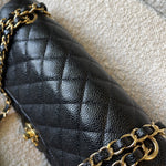 CHANEL Handbag Black Caviar Quilted Classic Flap Medium LGHW - Redeluxe