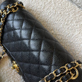 CHANEL Handbag Black Caviar Quilted Classic Flap Medium LGHW - Redeluxe