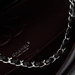 CHANEL Handbag Black Caviar Quilted Classic Flap Medium Silver Hardware - Redeluxe