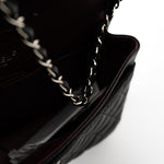 CHANEL Handbag Black Caviar Quilted Classic Flap Medium Silver Hardware - Redeluxe