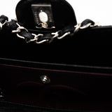 CHANEL Handbag Black Caviar Quilted Classic Flap Medium Silver Hardware - Redeluxe