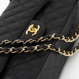 CHANEL Handbag Black Caviar Quilted Jumbo Classic Flap GHW - Redeluxe
