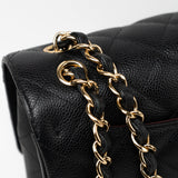 CHANEL Handbag Black Caviar Quilted Jumbo Classic Flap GHW - Redeluxe