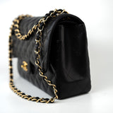 CHANEL Handbag Black Caviar Quilted Jumbo Classic Flap Gold Hardware - Redeluxe