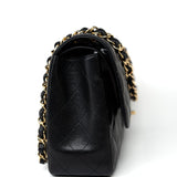 CHANEL Handbag Black Caviar Quilted Jumbo Classic Flap Gold Hardware - Redeluxe