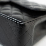 CHANEL Handbag Black Caviar Quilted Jumbo Classic Flap Gold Hardware - Redeluxe