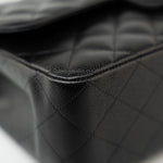 CHANEL Handbag Black Caviar Quilted Jumbo Classic Flap Gold Hardware - Redeluxe