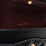 CHANEL Handbag Black Caviar Quilted Jumbo Classic Flap Gold Hardware - Redeluxe