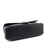 CHANEL Handbag Black Caviar Quilted Jumbo Single Flap Silver Hardware - Redeluxe