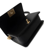 CHANEL Handbag Black Caviar Quilted Small Boy Bag Antique Gold Hardware - Redeluxe