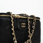 CHANEL Handbag Black Caviar Quilted Small Vanity Case LGHW - Redeluxe