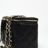 CHANEL Handbag Black Caviar Quilted Small Vanity Case LGHW - Redeluxe