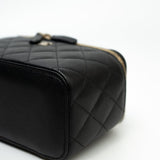 CHANEL Handbag Black Caviar Quilted Small Vanity Case LGHW - Redeluxe