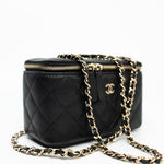 CHANEL Handbag Black Caviar Quilted Small Vanity Case LGHW - Redeluxe