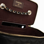 CHANEL Handbag Black Caviar Quilted Small Vanity Case LGHW - Redeluxe