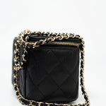 CHANEL Handbag Black Caviar Quilted Small Vanity Case LGHW - Redeluxe