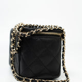 CHANEL Handbag Black Caviar Quilted Small Vanity Case LGHW - Redeluxe
