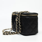 CHANEL Handbag Black Caviar Quilted Small Vanity Case LGHW - Redeluxe