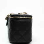 CHANEL Handbag Black Caviar Quilted Small Vanity Case LGHW - Redeluxe
