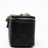 CHANEL Handbag Black Caviar Quilted Small Vanity Case LGHW - Redeluxe