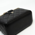 CHANEL Handbag Black Caviar Quilted Small Vanity Case LGHW - Redeluxe