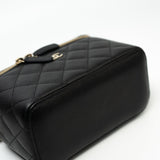 CHANEL Handbag Black Caviar Quilted Small Vanity Case LGHW - Redeluxe