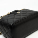 CHANEL Handbag Black Caviar Quilted Small Vanity Case LGHW - Redeluxe