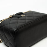 CHANEL Handbag Black Caviar Quilted Small Vanity Case LGHW - Redeluxe