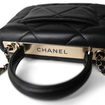 CHANEL Handbag Black Chanel Black Lambskin Quilted Trendy CC Small Bag Gold Hardware - Redeluxe