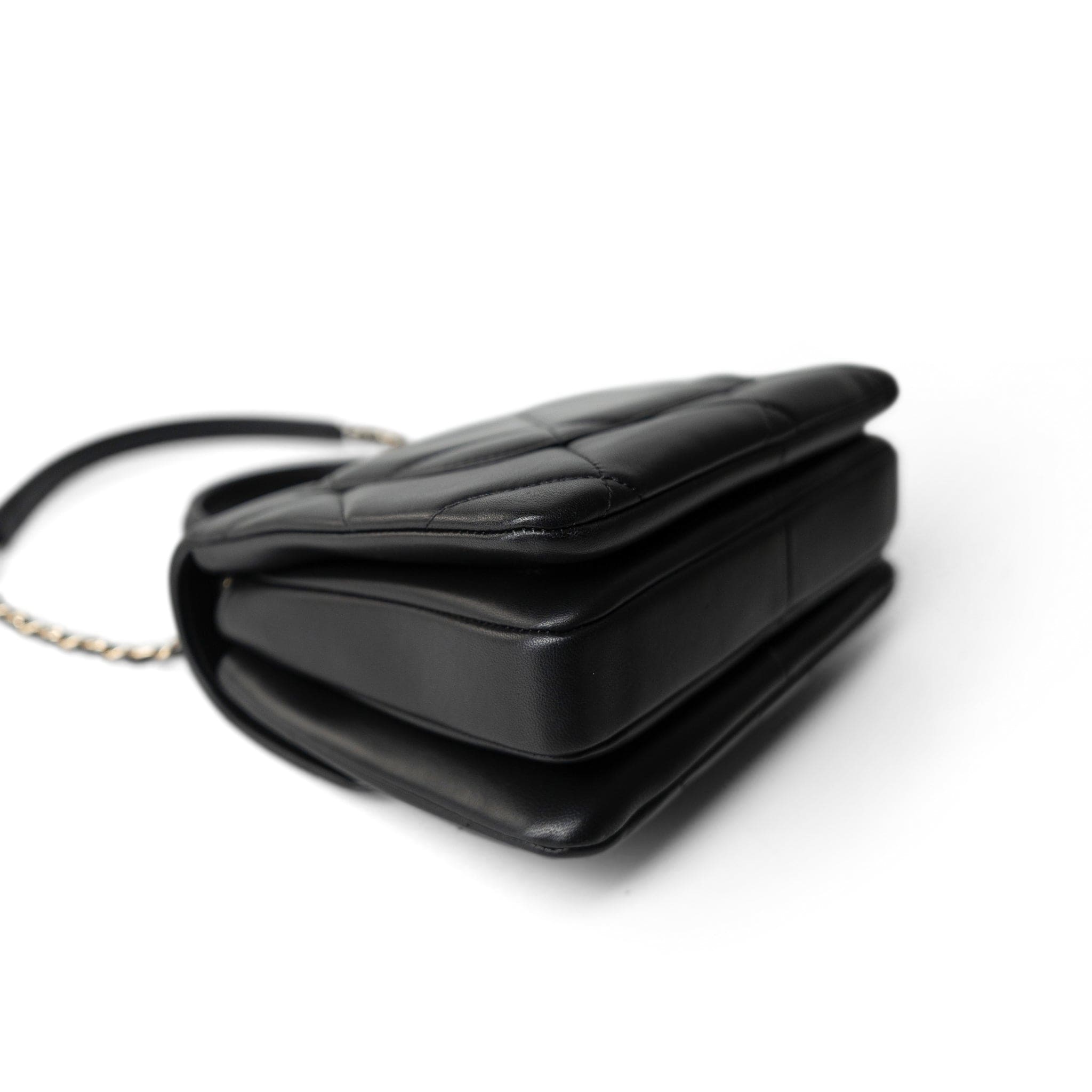 CHANEL Handbag Black Chanel Black Lambskin Quilted Trendy CC Small Bag Gold Hardware - Redeluxe