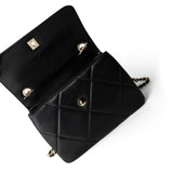 CHANEL Handbag Black Chanel Black Lambskin Quilted Trendy CC Small Bag Gold Hardware - Redeluxe