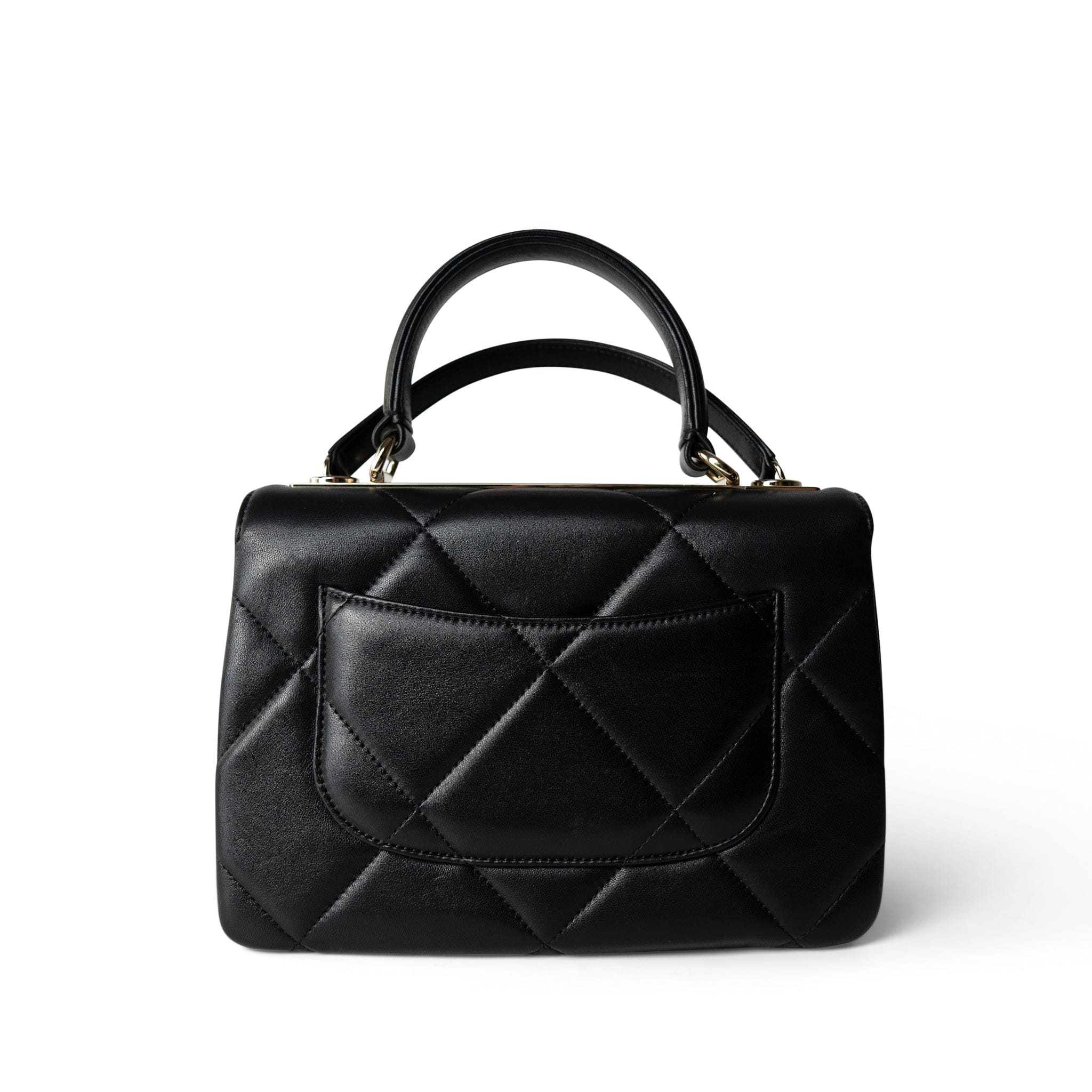 CHANEL Handbag Black Chanel Black Lambskin Quilted Trendy CC Small Bag Gold Hardware - Redeluxe