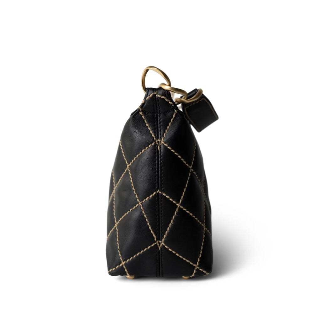 CHANEL Handbag Black Chanel Wild Stitch Black Hobo Bag - Redeluxe