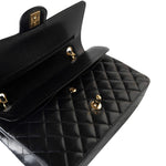 CHANEL Handbag Black Classic Flap Medium Caviar Quilted Gold Hardware - Redeluxe