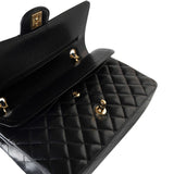 CHANEL Handbag Black Classic Flap Medium Caviar Quilted Gold Hardware - Redeluxe