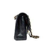 CHANEL Handbag Black Classic Flap Medium Caviar Quilted Gold Hardware - Redeluxe