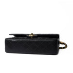 CHANEL Handbag Black Classic Flap Medium Caviar Quilted Gold Hardware - Redeluxe