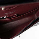 CHANEL Handbag Black Classic Flap Medium Caviar Quilted Silver Hardware - Redeluxe