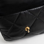 CHANEL Handbag Black Goatskin Quilted 19 Flap Small AGHW - Redeluxe