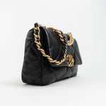 CHANEL Handbag Black Goatskin Quilted 19 Flap Small AGHW - Redeluxe