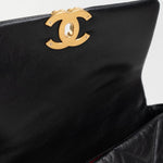 CHANEL Handbag Black Goatskin Quilted 19 Flap Small AGHW - Redeluxe