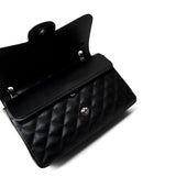 CHANEL Handbag Black Jumbo Caviar Quilted Classic Double Flap SHW - Redeluxe