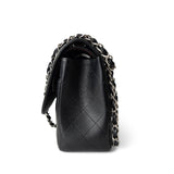 CHANEL Handbag Black Jumbo Caviar Quilted Classic Double Flap SHW - Redeluxe
